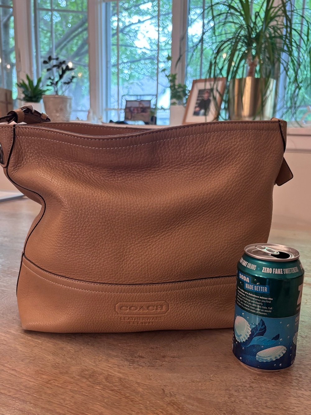 Coach Pebbled Leather tote Bag in Tan